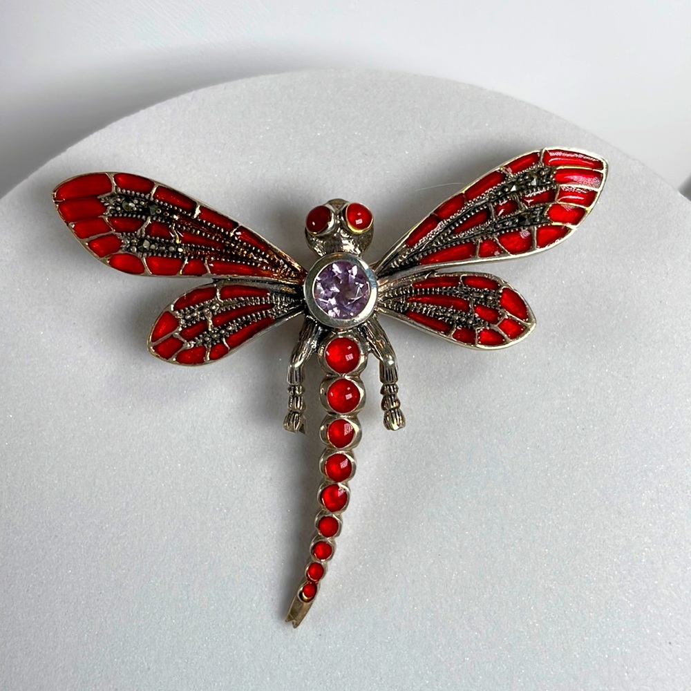 Dragonfly Brooch/Pendant Sterling Silver